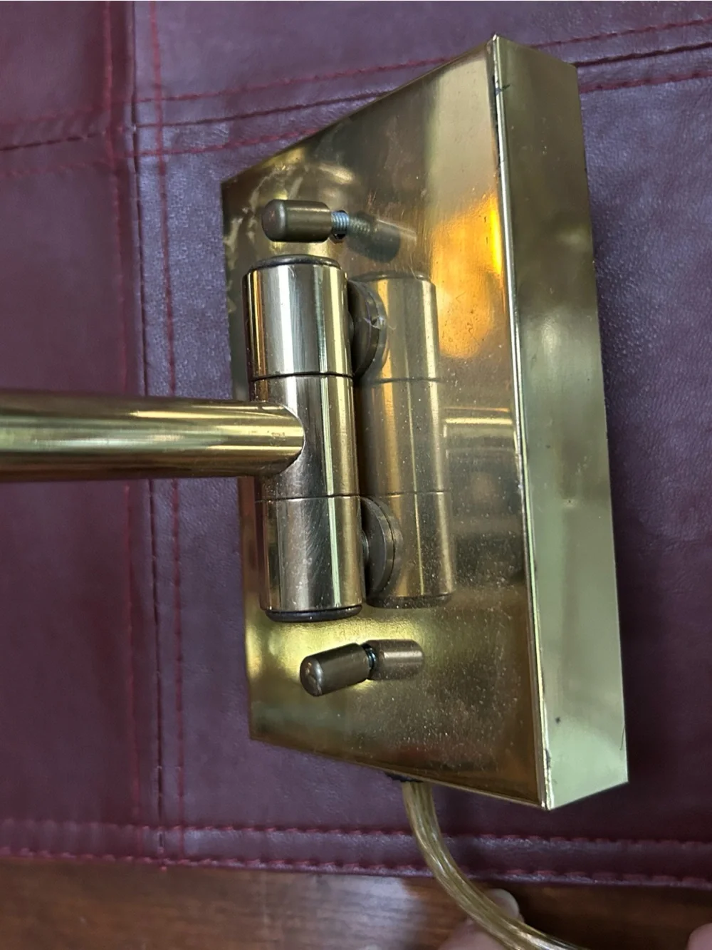 Brass Finish WALL Lamp - swivels out to 19”/folds halfway to 10”/ and then flat.